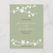 Kersenbloesem Groen Aankondigingskaart (Voorkant)