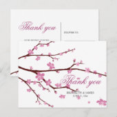 Kersenbloesem Huwelijk Bedankkaartjes Briefkaart (Voorkant / Achterkant)