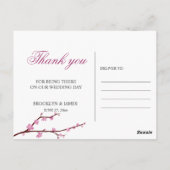 Kersenbloesem Huwelijk Bedankkaartjes Briefkaart (Achterkant)