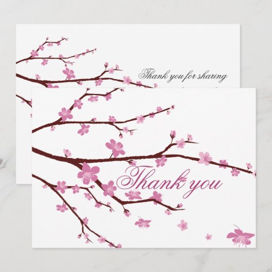 Kersenbloesem Huwelijk Dankkaartjes Bedankkaart (Voorkant / Achterkant)