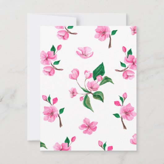 Kersenbloesem Huwelijk Details Enclosure Kaart (Achterkant)