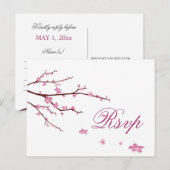 Kersenbloesem Huwelijk RSVP Kaarten (Voorkant / Achterkant)