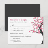 Kersenbloesem Huwelijks RSVP Kaart (Voorkant / Achterkant)