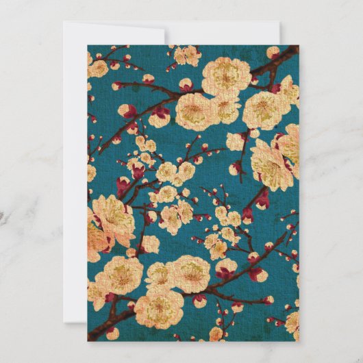 kersenbloesem huwelijksuitnodiging kaart (Achterkant)