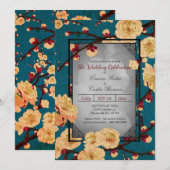  kersenbloesem huwelijksuitnodiging kaart (Voorkant / Achterkant)