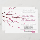 Kersenbloesem Huwelijksuitnodiging Kaart (Voorkant / Achterkant)
