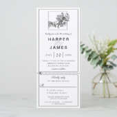 Kersenbloesem huwelijksuitnodiging w rsvp bijgevoe kaart (Staand voorkant)