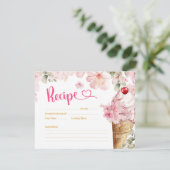Kersenbloesem Ijs Bruiloft Feest Recept Kaart (Staand voorkant)