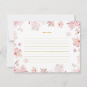 Kersenbloesem Ijs Bruiloft Feest Recept Kaart (Achterkant)