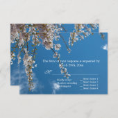 kersenbloesem in blauwe hemel RSVP bruiloft (Voorkant / Achterkant)