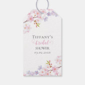 Kersenbloesem in bloei Tuin Bruiloftsborrel Cadeaulabel (Achterkant)