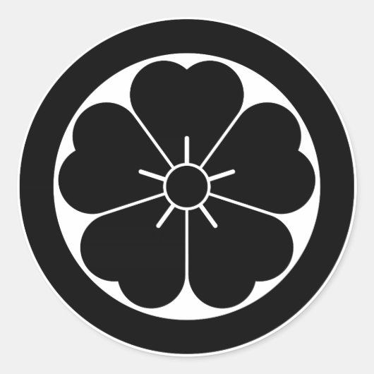 Kersenbloesem in cirkel ronde sticker (Voorkant)