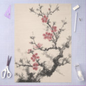 Kersenbloesem Inktstijl Decoupage Tissuepapier (Craft)