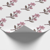 Kersenbloesem inpakpapier - wit patroon (Hoek)