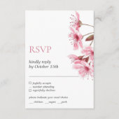 Kersenbloesem Japan Elegant Modern Floral RSVP Informatiekaartje (Voorkant)