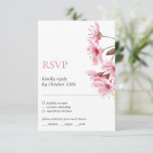 Kersenbloesem Japan Elegant Modern Floral RSVP Informatiekaartje (Staand voorkant)