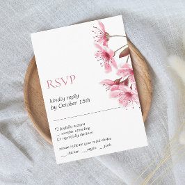 Kersenbloesem Japan Elegant Modern Floral RSVP Informatiekaartje