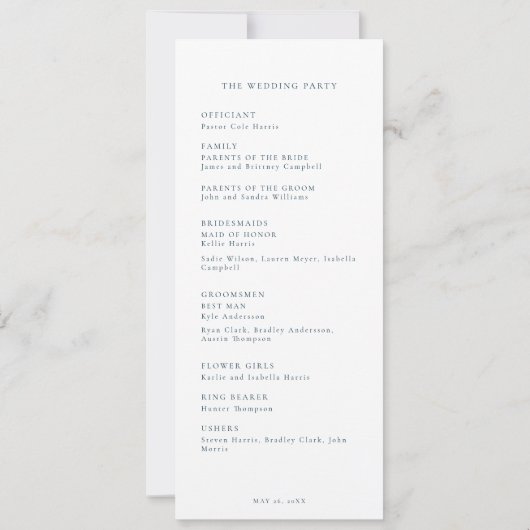 Kersenbloesem japandi bruiloft programma (Achterkant)