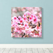 Kersenbloesem Japans bloemenroze sakura Bloemen Canvas Afdruk (Insitu (Houten vloer))