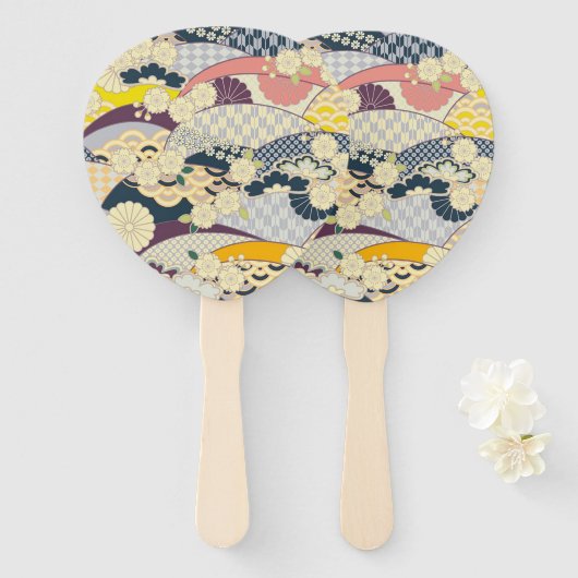 Kersenbloesem Japanse Bloem Rood Wit Handwaaier (Voorkant en achterkant)