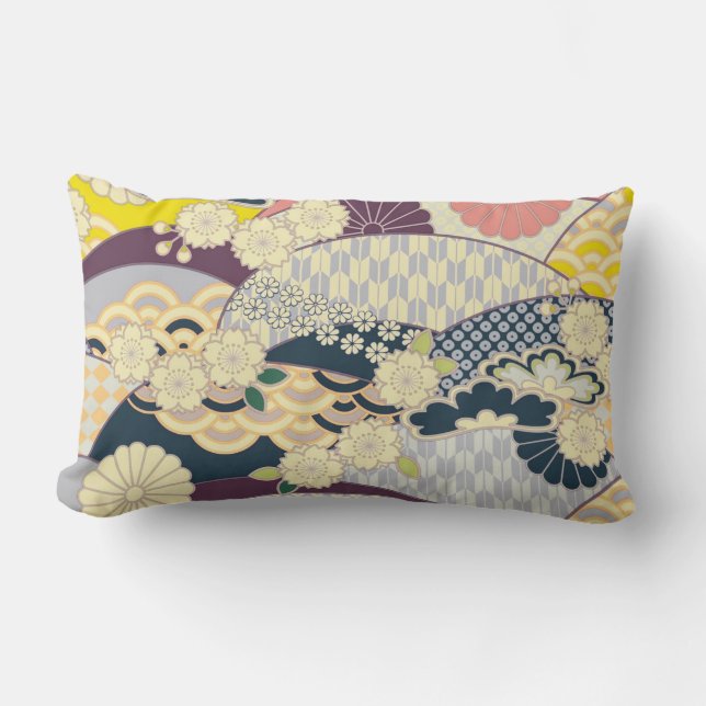 Kersenbloesem Japanse Bloem Rood Wit Kussen (Voorkant)