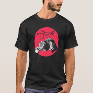 Kersenbloesem Japanse Spelende Kat Schattig T-shirt