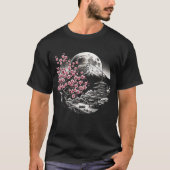 Kersenbloesem Japanse Tuin Geisha Mount Fuji T-shirt (Voorkant)