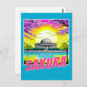 Kersenbloesem Jefferson Memorial  Briefkaart (Voorkant / Achterkant)
