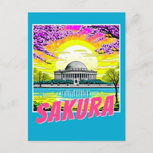 Kersenbloesem Jefferson Memorial  Briefkaart (Voorkant)