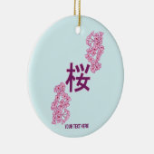 Kersenbloesem kanji Japans schrijven Keramisch Ornament (Rechts)