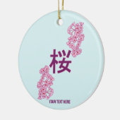 Kersenbloesem kanji Japans schrijven Keramisch Ornament (Links)