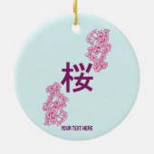 Kersenbloesem kanji Japans schrijven Keramisch Ornament (Achterkant)