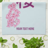 Kersenbloesem kanji Japans schrijven Theedoek (Gevouwen)