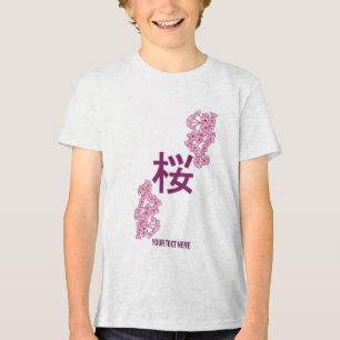 Kersenbloesem kanji Japans schrijven Tri-Blend Shirt