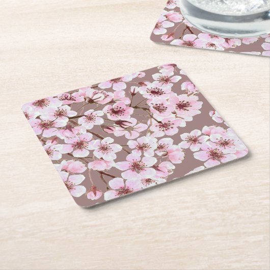 Kersenbloesem Kartonnen Onderzetters (Schuin)