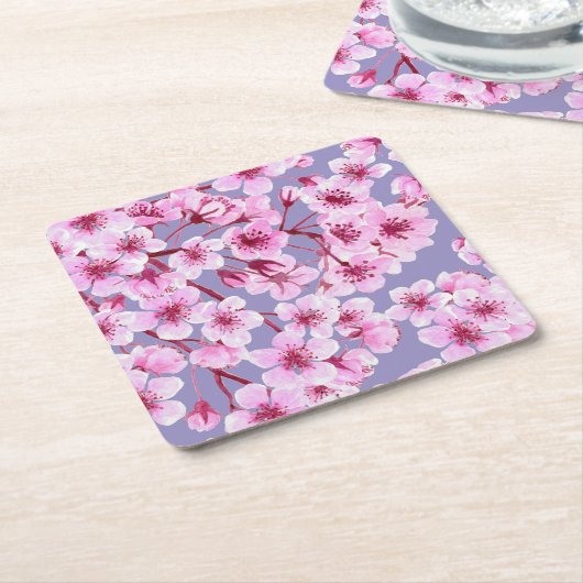 Kersenbloesem Kartonnen Onderzetters (Schuin)