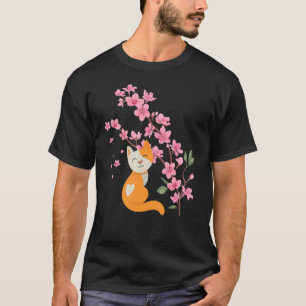 Kersenbloesem Kat Cherryblossom Japanse Bloem T-shirt