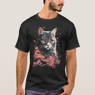 Kersenbloesem Kat Japans Huisdier Liefhebber Ontwe T-shirt