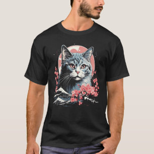 Kersenbloesem Kat Japanse Kunst Kitten T-shirt
