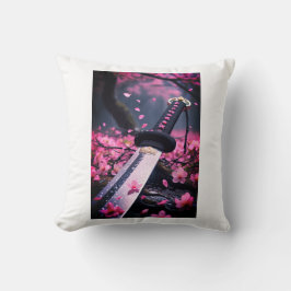Kersenbloesem Katana in de regen - Japanse Samur Kussen