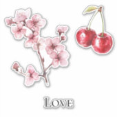 Kersenbloesem Kersen Liefde Sticker (Voorkant)