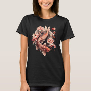 Kersenbloesem Koi Karper Vis Japanse Sakura Grafie T-shirt