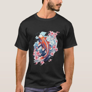 Kersenbloesem Koi Karper Vis Japanse Sakura Grafie T-shirt