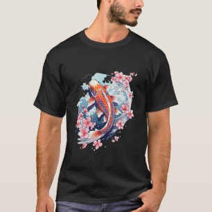 Kersenbloesem Koi Karper Vis Japanse Sakura Grafie T-shirt