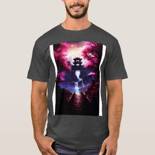 Kersenbloesem Landschap landschap Japanse kunst T-shirt