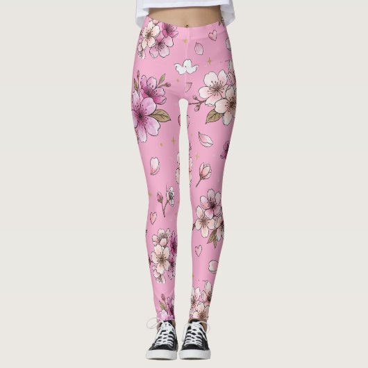 Kersenbloesem Leggings (Voorkant)