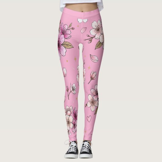 Kersenbloesem Leggings (Voorkant)