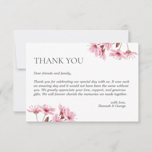 Kersenbloesem lente bruiloft Japans Fuji Modern Bedankkaart (Voorkant)