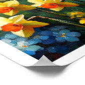 Kersenbloesem Lente Daffodils Abstract Poster (Hoek)