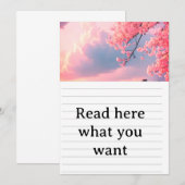 Kersenbloesem Lente Trouw Uitnodiging - Japans (Voorkant / Achterkant)